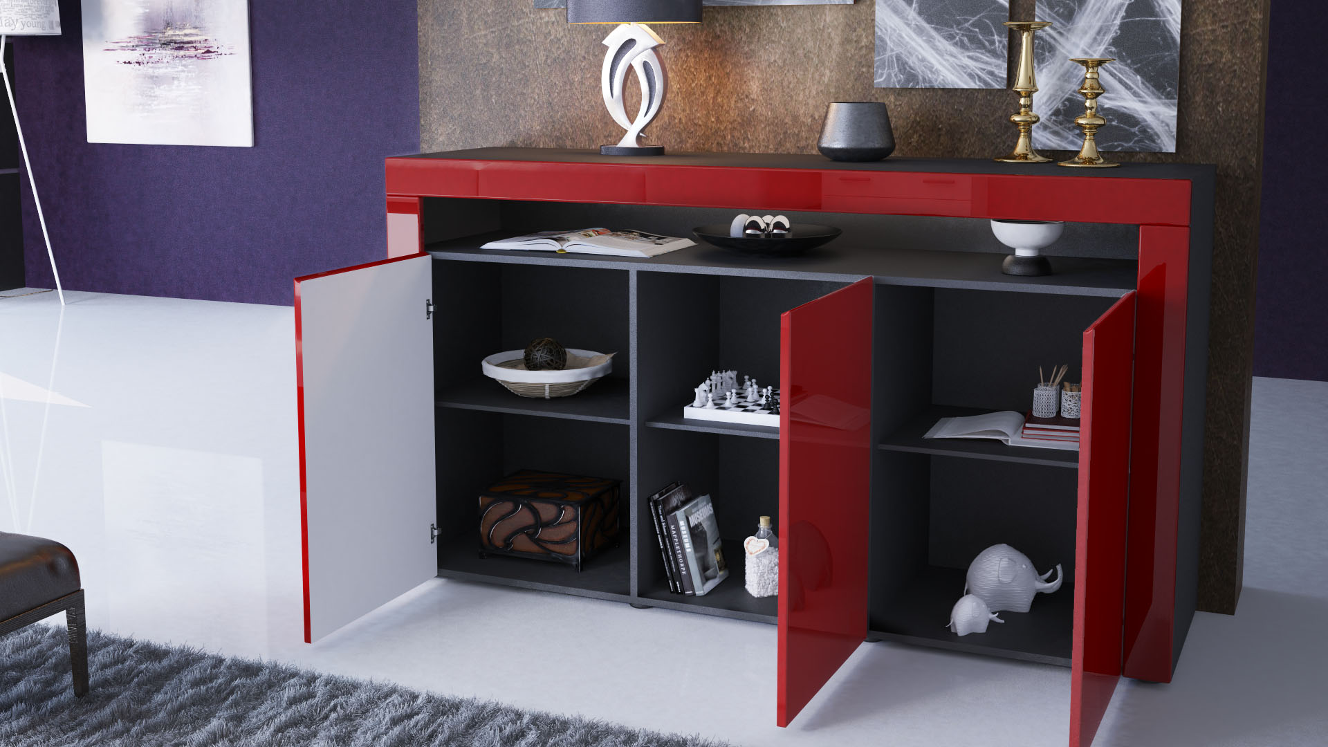 Vue intérieure du buffet design